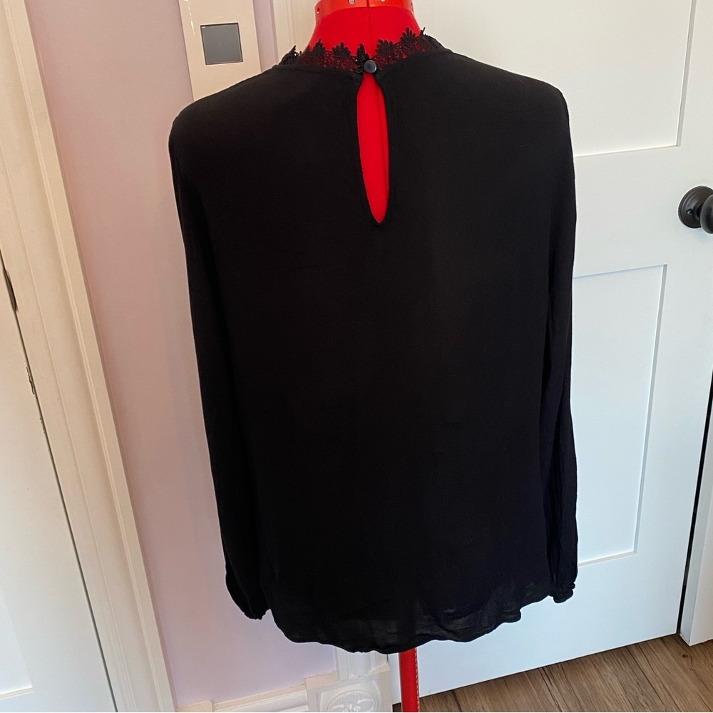 Addition Elle Long-Sleeve Blouse With Lace Yoke - Picture 3 of 3